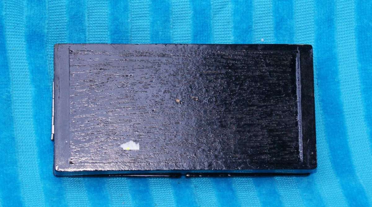 Vintage Chinese Lacquer and Painted Glass Jewellery Box