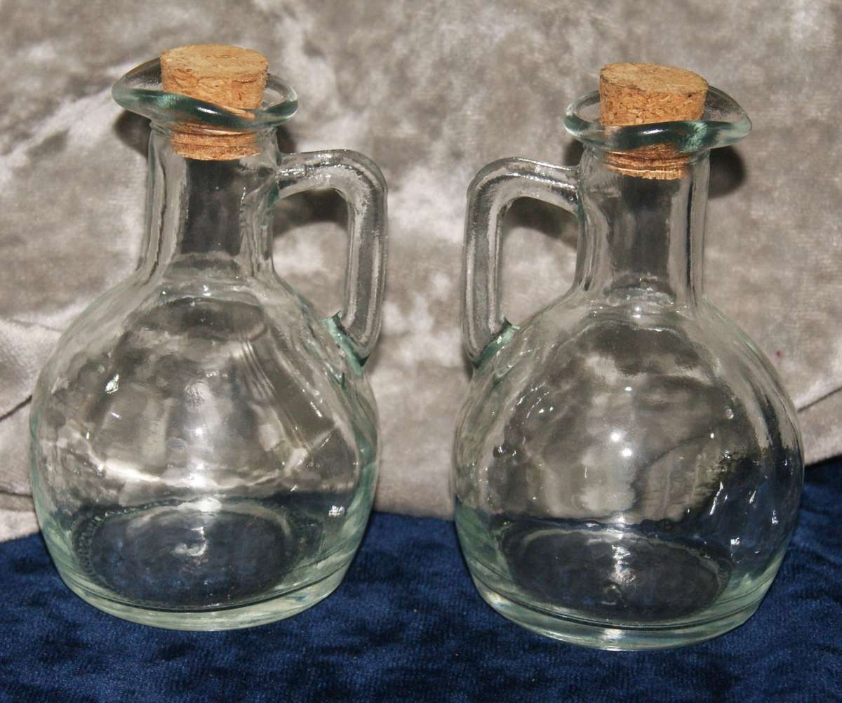 Pair of olive oil and balsamic vinegar bottles