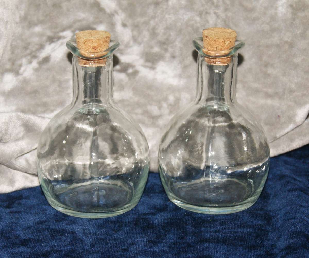 Pair of olive oil and balsamic vinegar bottles