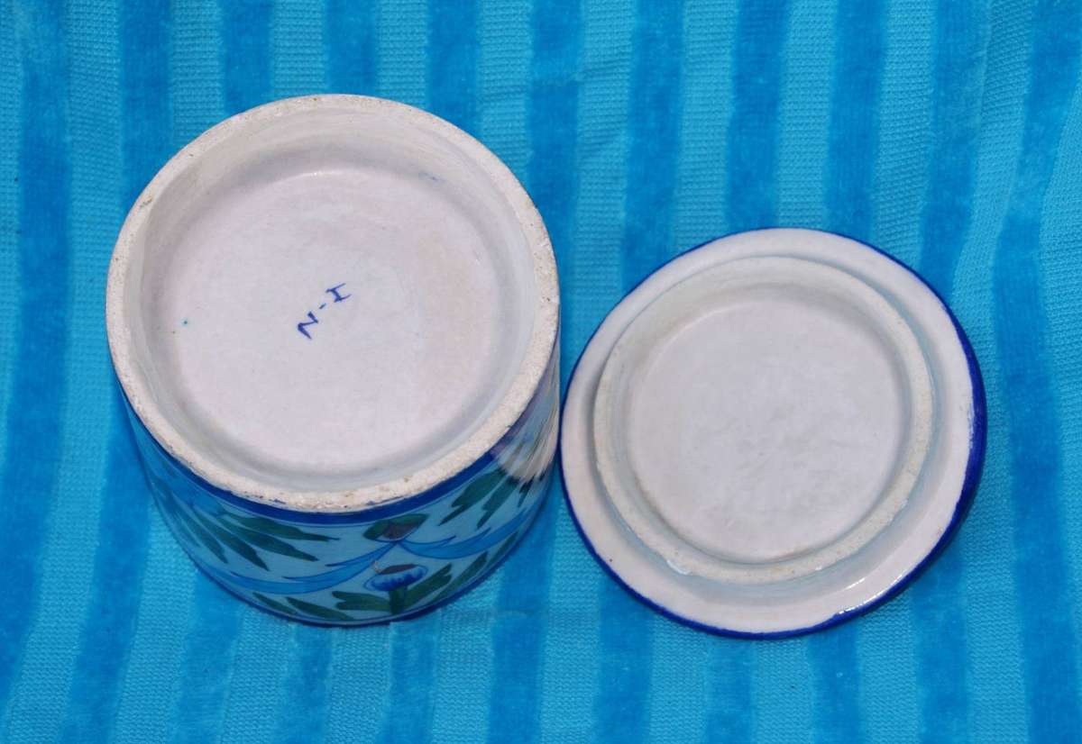 Vintage Hand Painted Ceramic Lidded Jar