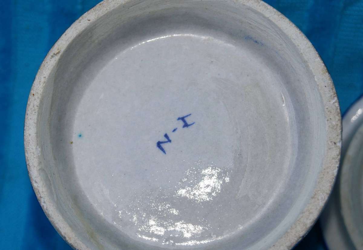 Vintage Hand Painted Ceramic Lidded Jar