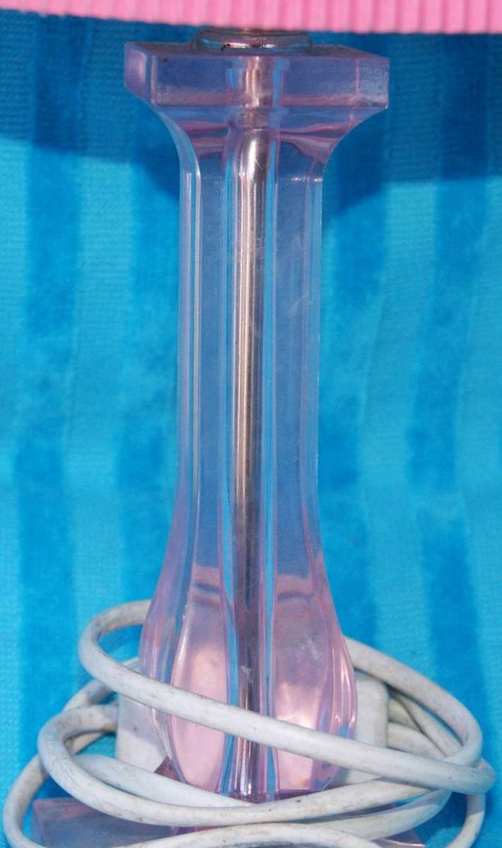 Pink Acrylic Bedside Lamp with Pink Lamp Shade