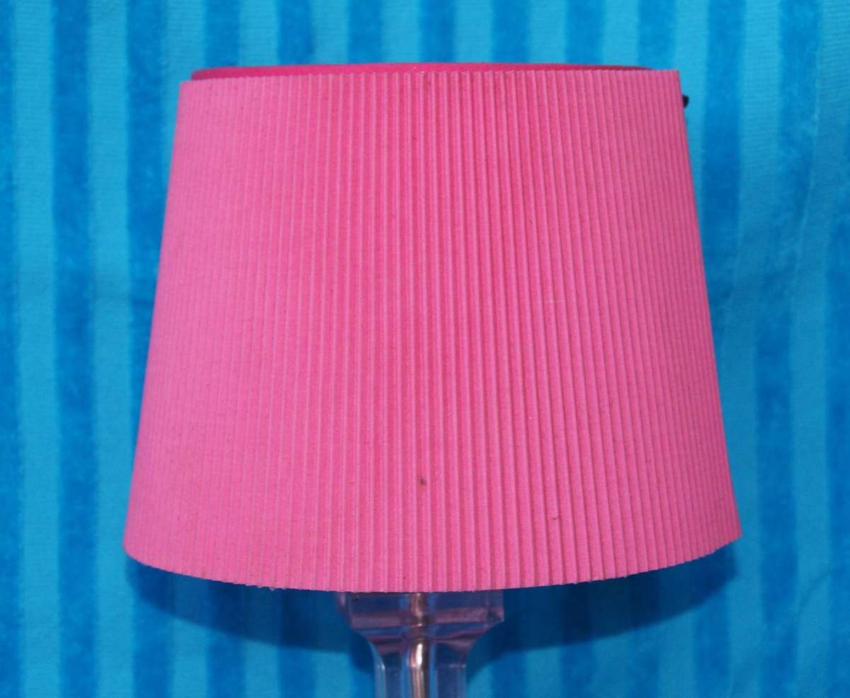 Pink Acrylic Bedside Lamp with Pink Lamp Shade