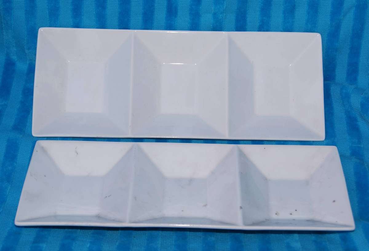Pair of Woolworths 3 Division Porcelain Serving Dishes