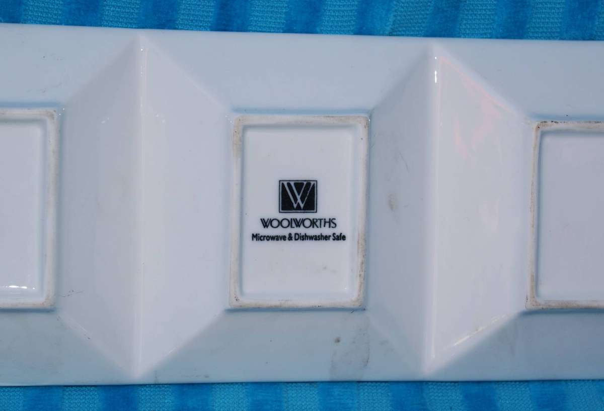 Pair of Woolworths 3 Division Porcelain Serving Dishes