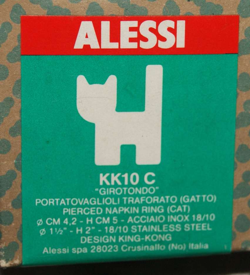 Alessi KK10C cat serviette ring in original box