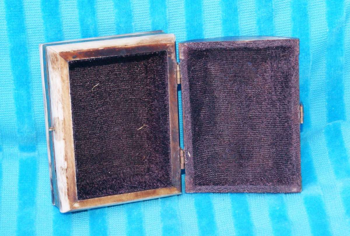 Vintage Hand Made Bone and Brass Trinket Box