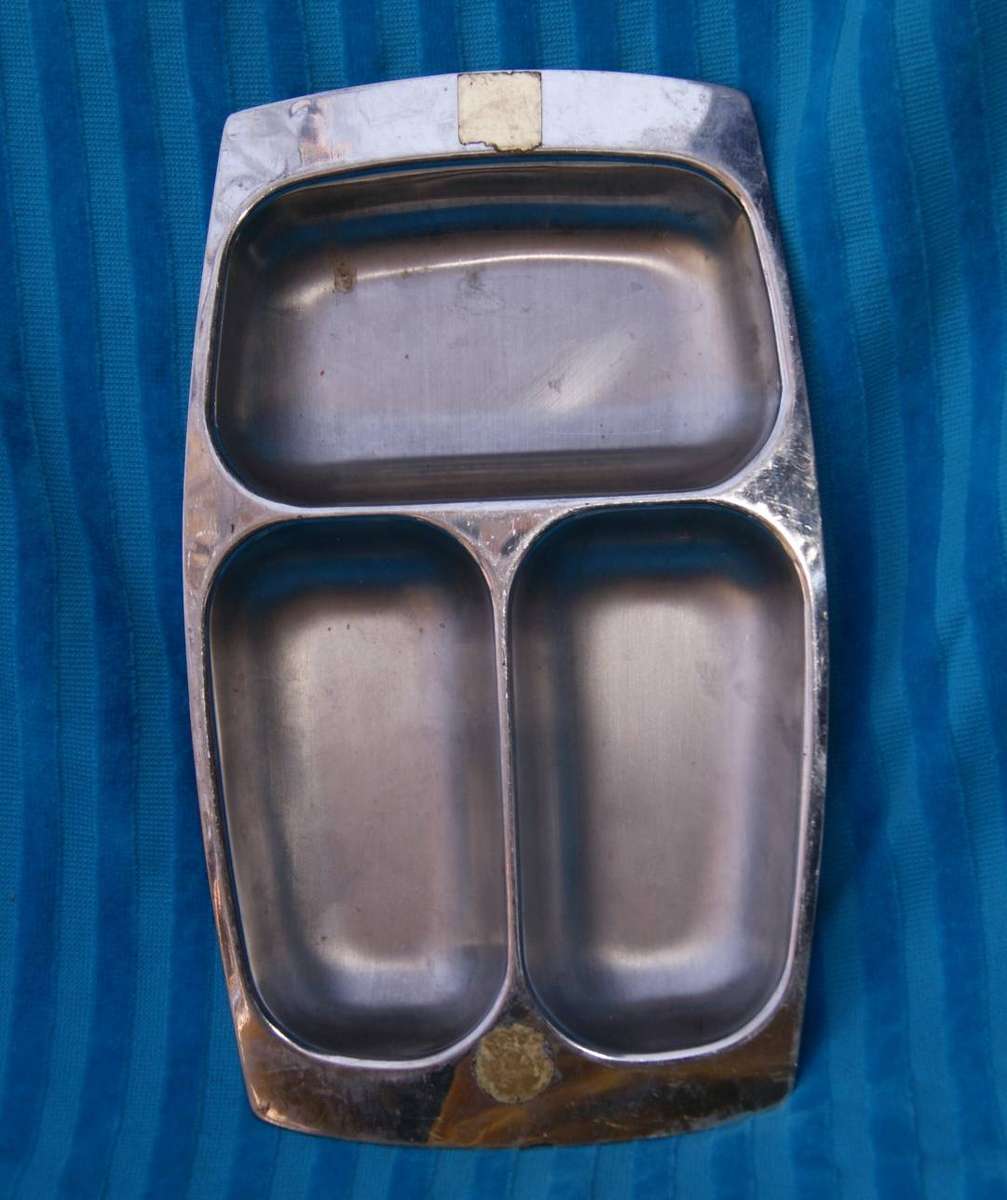 Stainless Steel 3 Division Snack Serving Dish