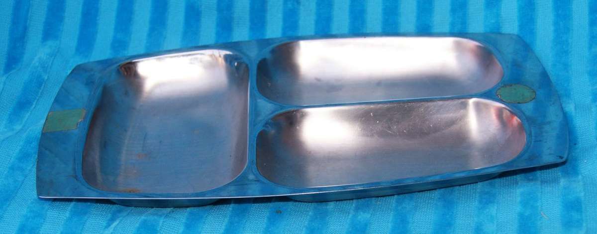 Stainless Steel 3 Division Snack Serving Dish