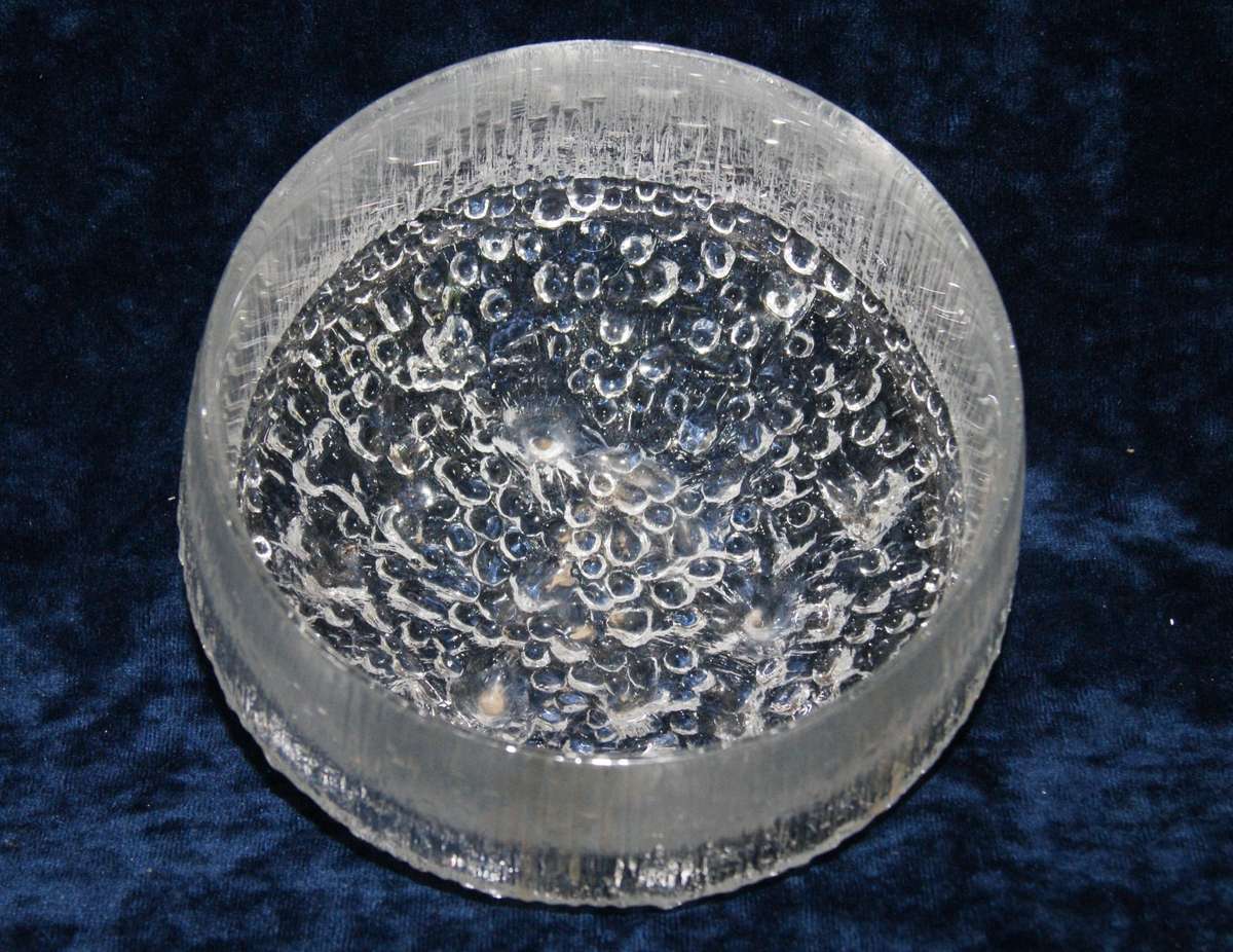 Vintage Littala Altima Thule glass bowl by Tapio Wirkkala