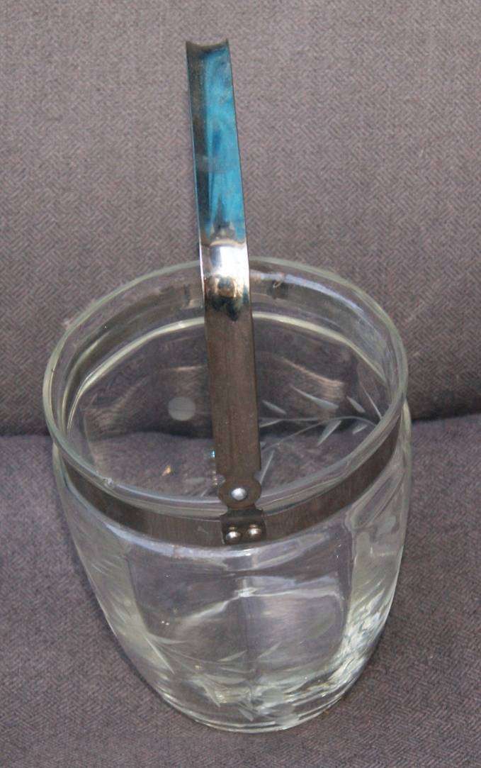 Hand Cut Glass Ice Bucket