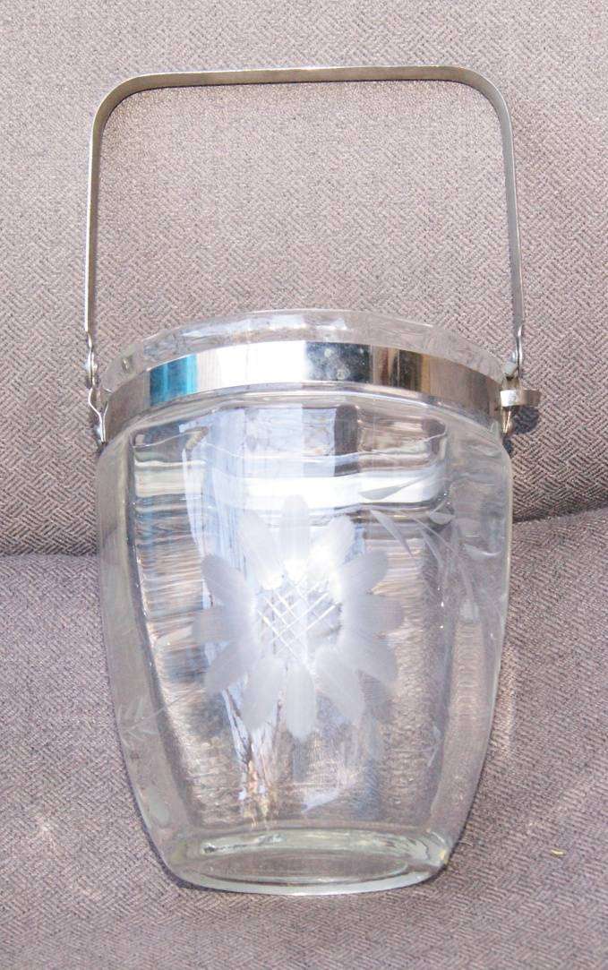 Hand Cut Glass Ice Bucket