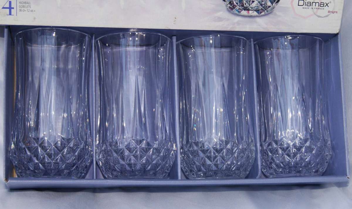 Set of 4 Cristal d'Arques High Ball Longchamp Glasses