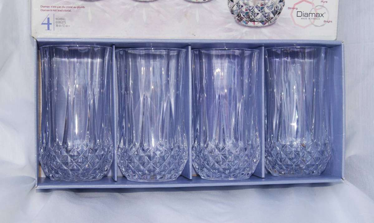 Set of 4 Cristal d'Arques High Ball Longchamp Glasses