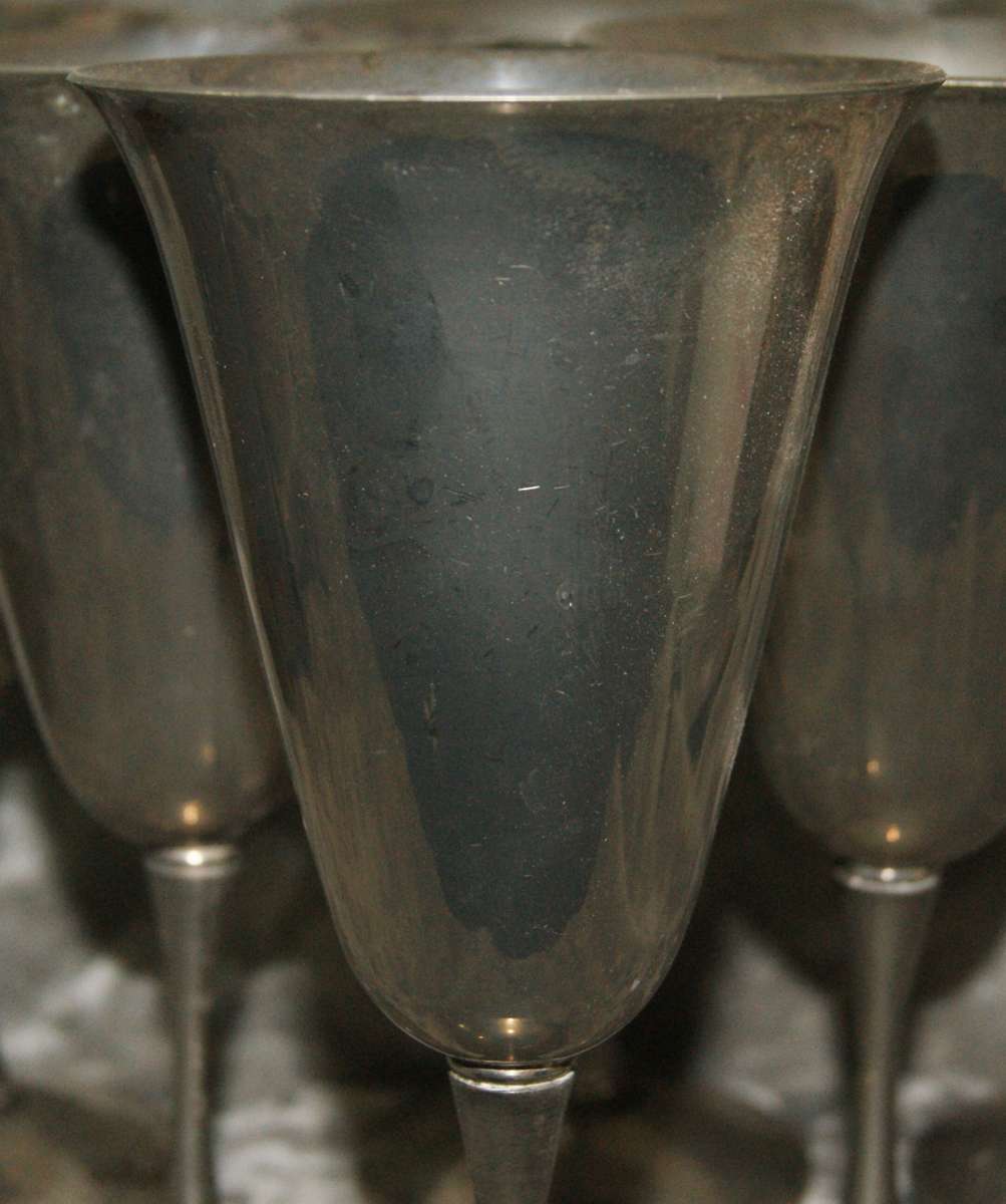 Set of 6 Bolcona silver plated wine goblets