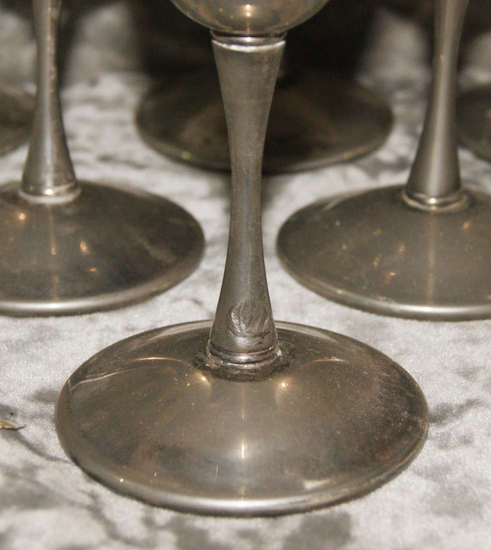 Set of 6 Bolcona silver plated wine goblets