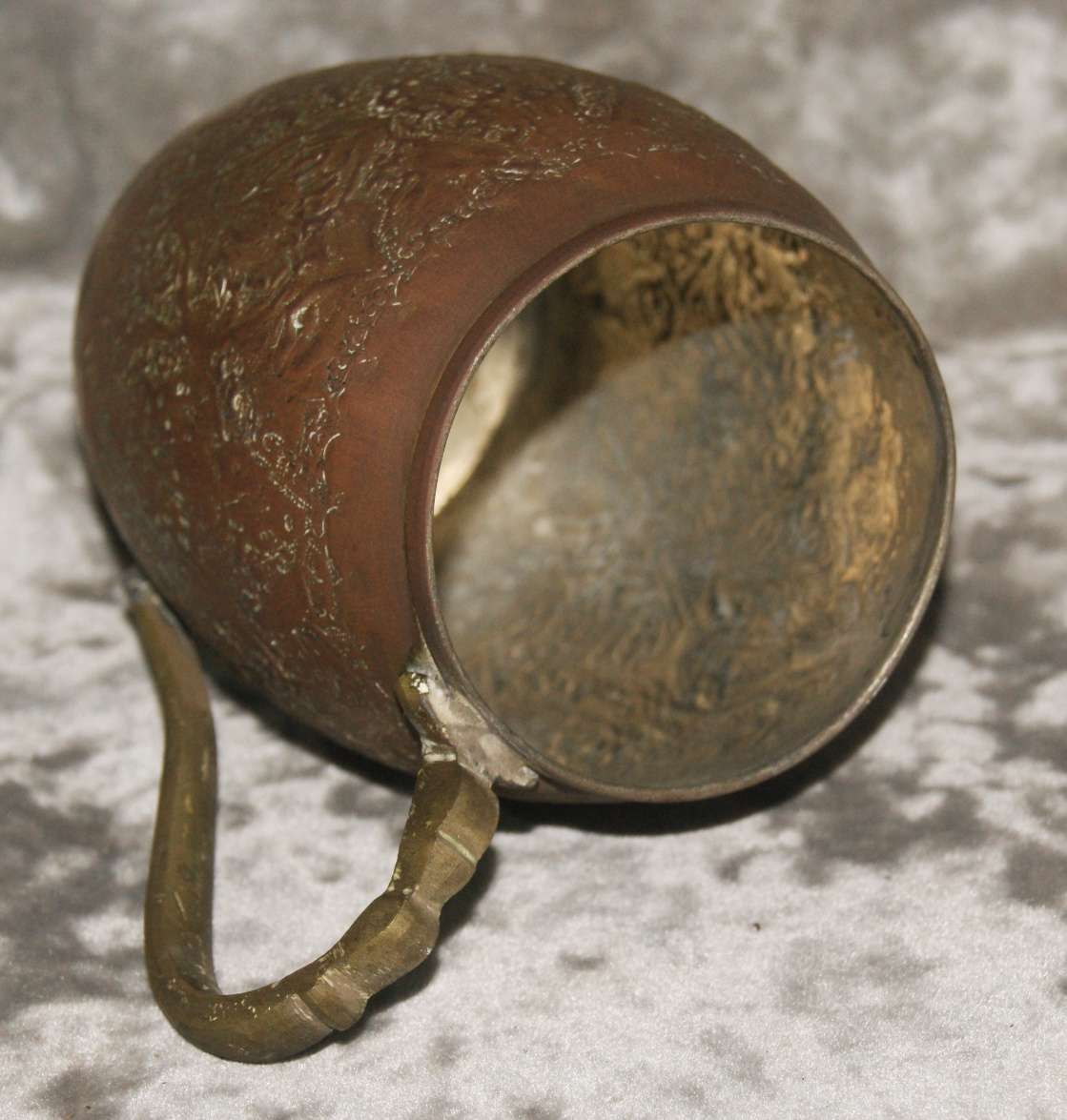 Vintage copper and brass hand etched beer mug @@ CCRRAAZZYY R1 START