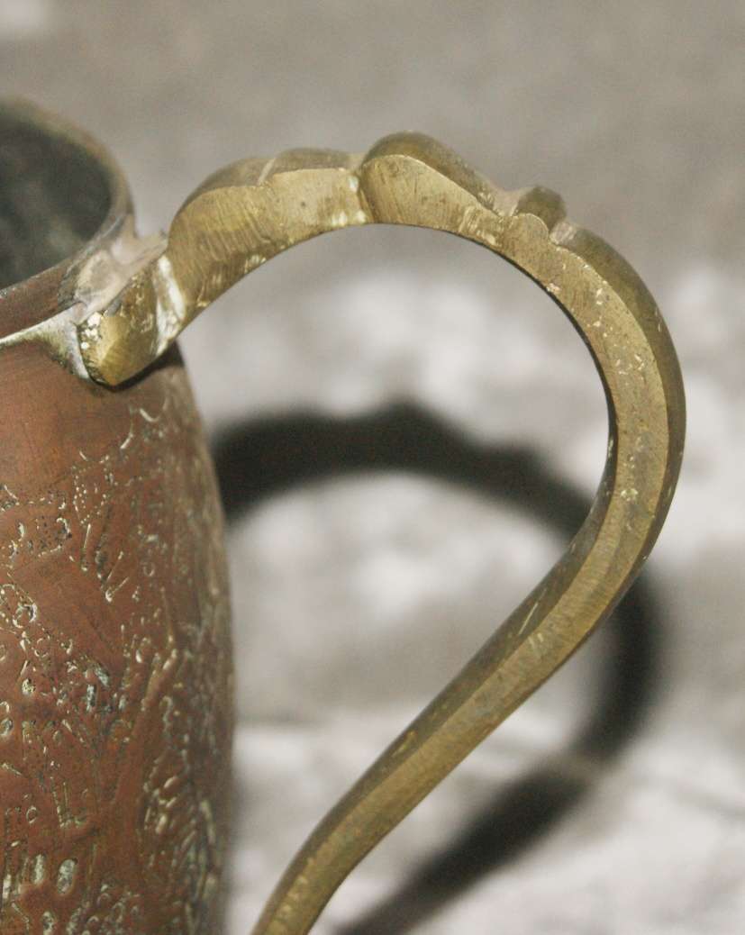 Vintage copper and brass hand etched beer mug @@ CCRRAAZZYY R1 START