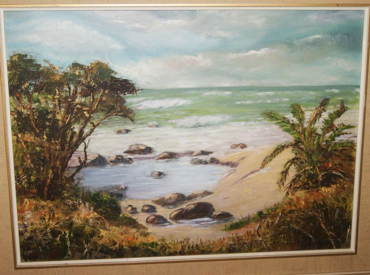 Seascape oil on board by Cliff H Crompton signed