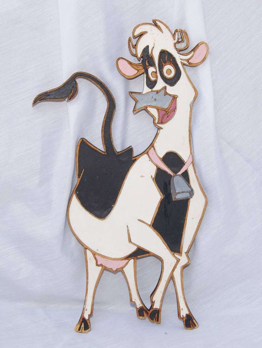 Hand Painted Wood Cow (Maggie from Home on the range)