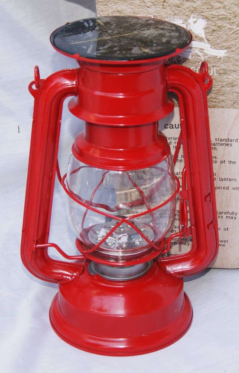 New in Box Organic Soul Red Solar Lantern