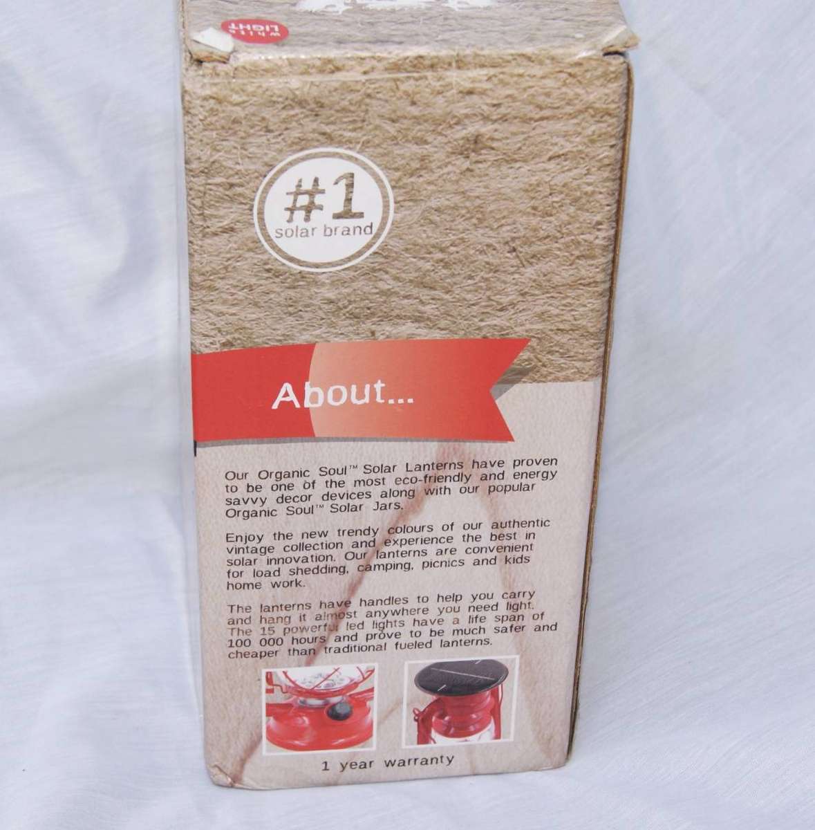 New in Box Organic Soul Red Solar Lantern