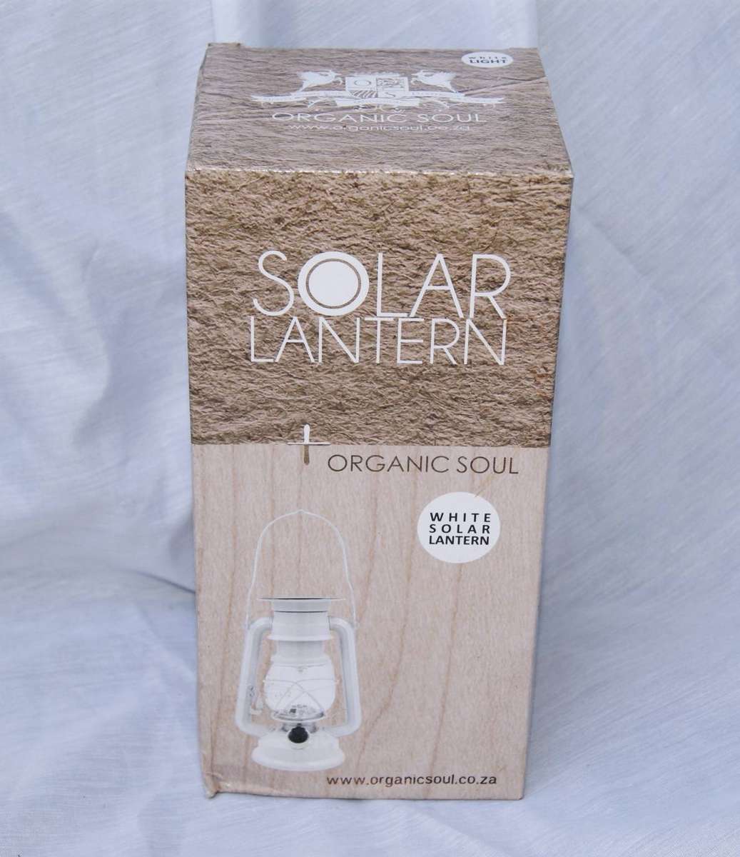 New in Box Organic Soul White Solar Lantern