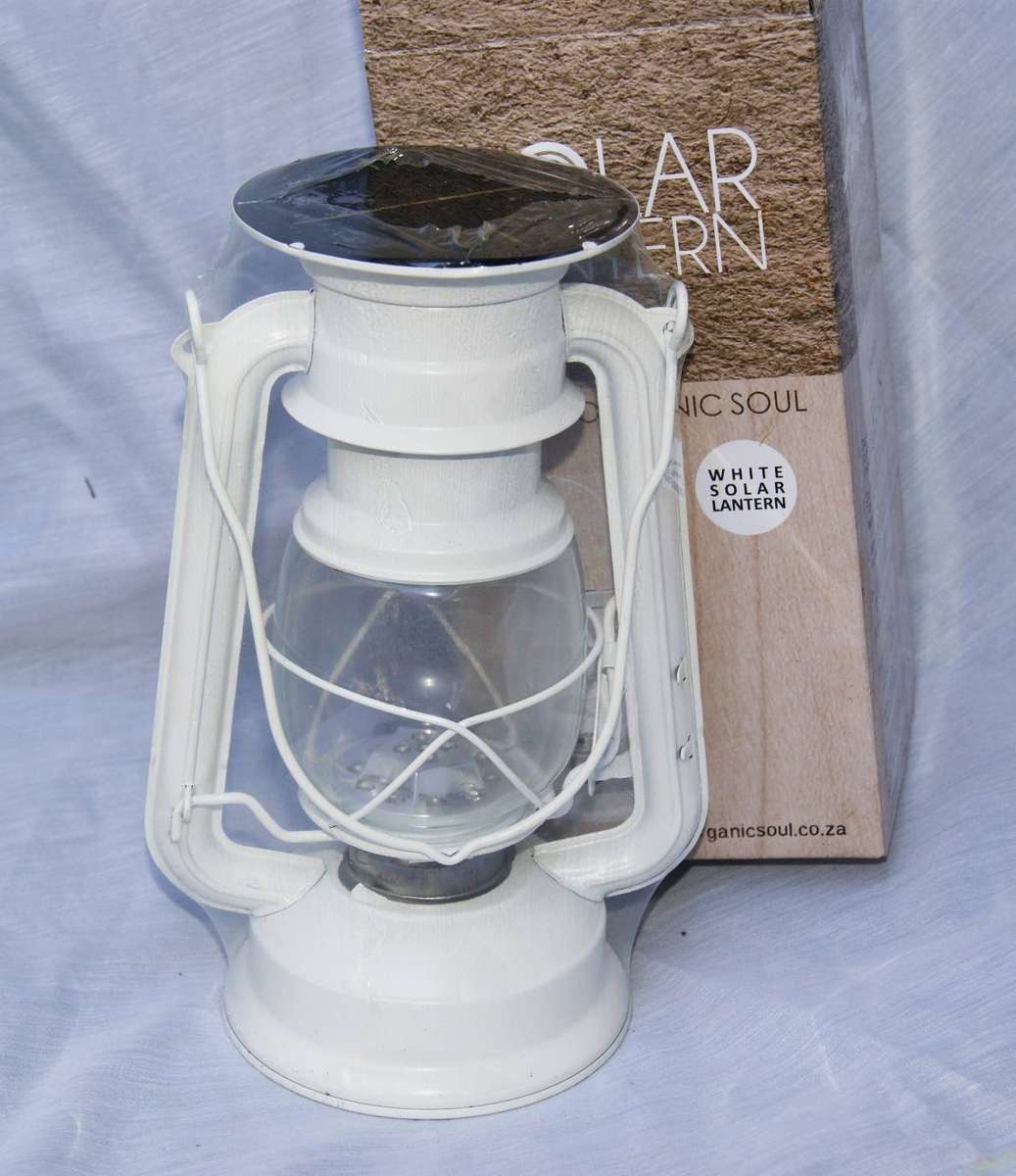 New in Box Organic Soul White Solar Lantern