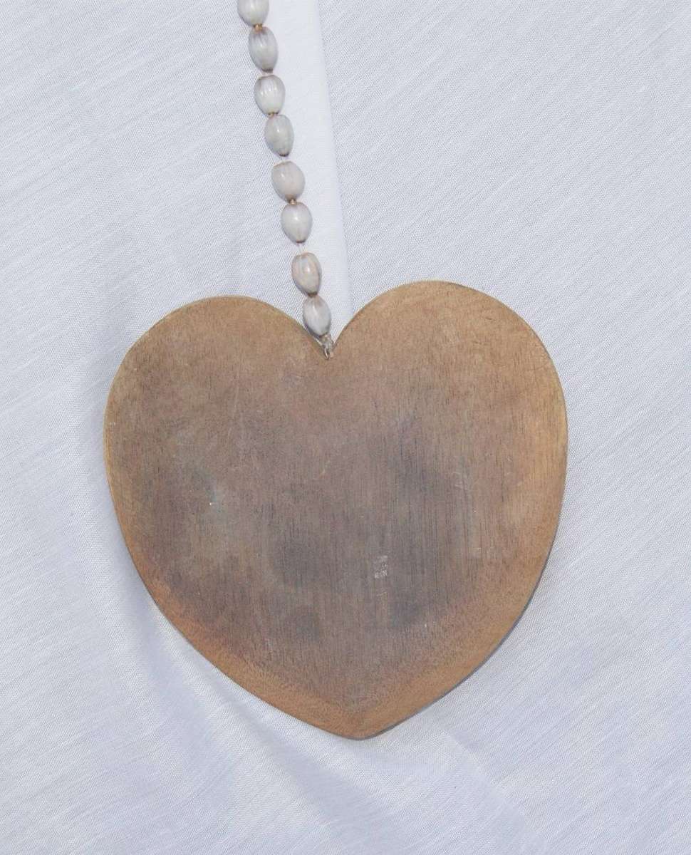 Hand Carved Heart Hanging Decoration