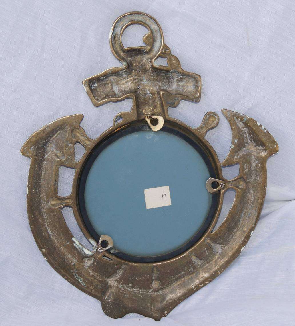 Vintage Brass Anchor Shaped Frame with Mirror