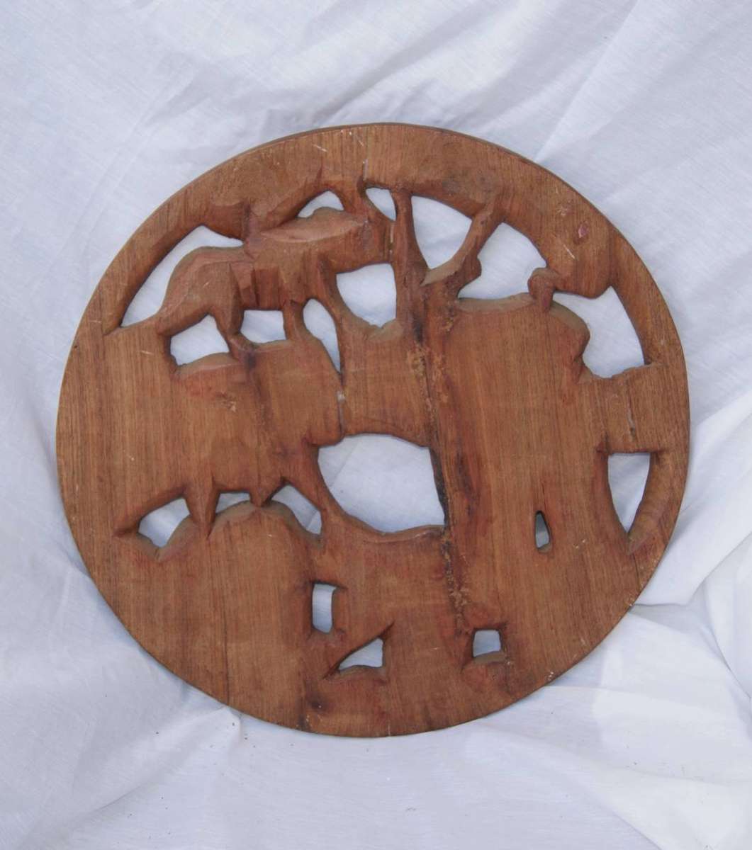 Vintage Hand Carved Wooden Big 5