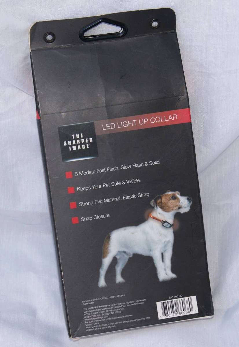 Sealed "The Sharper Image" LED Light Up Collar for Small Dogs
