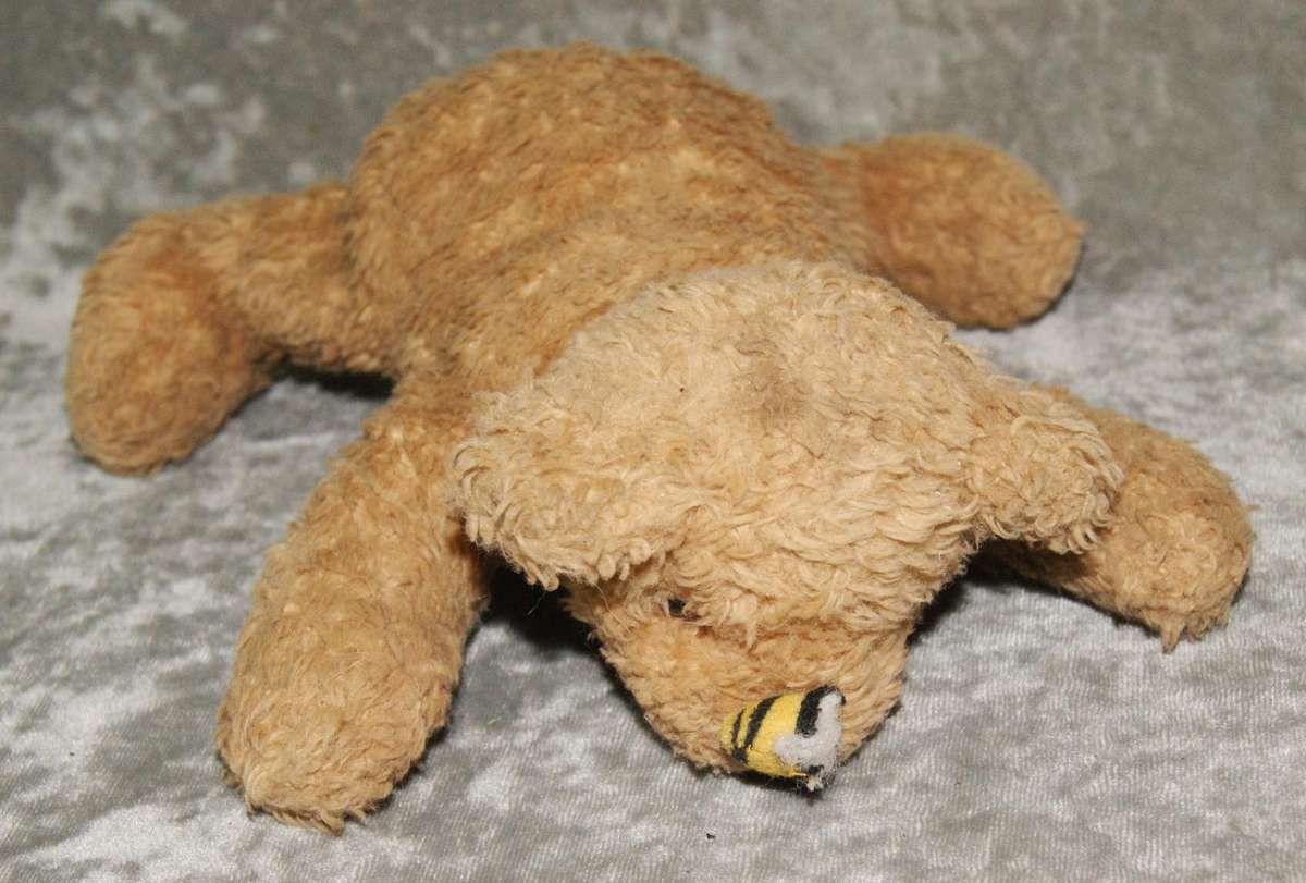 Plush Russ bear with bee on nose (damaged bee) @ Crazy R1 start