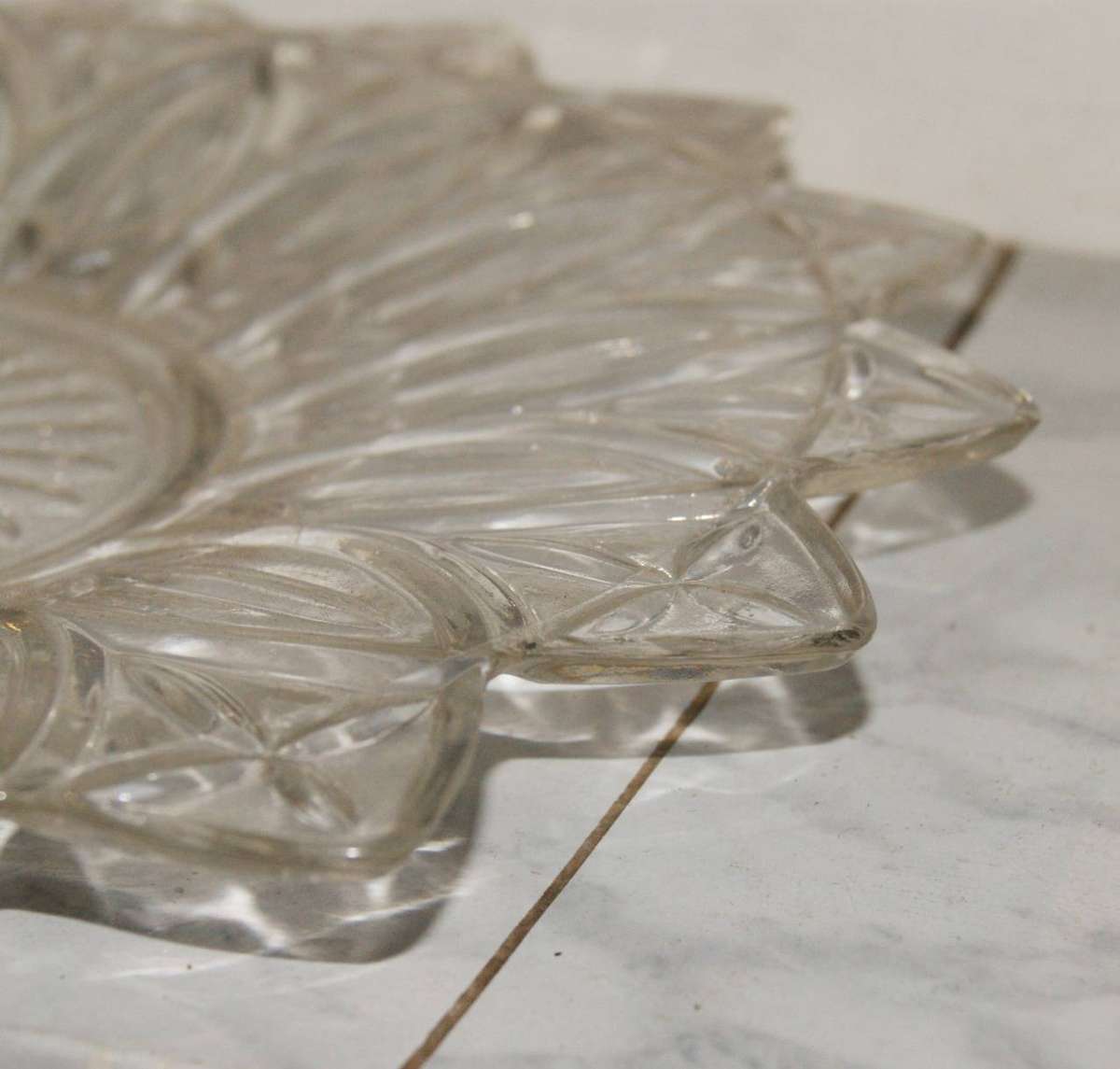 Moulded Flower Shaped Glass Serving Dish