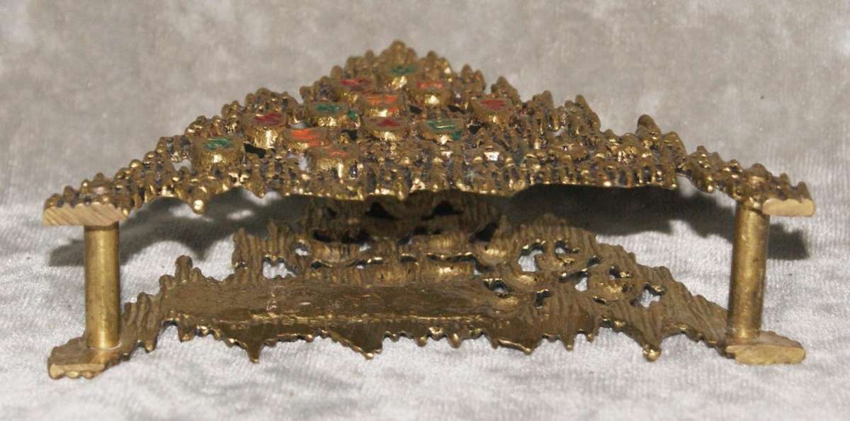 Brass and enamel "Shalom" serviette holder @ Crazy R1 start