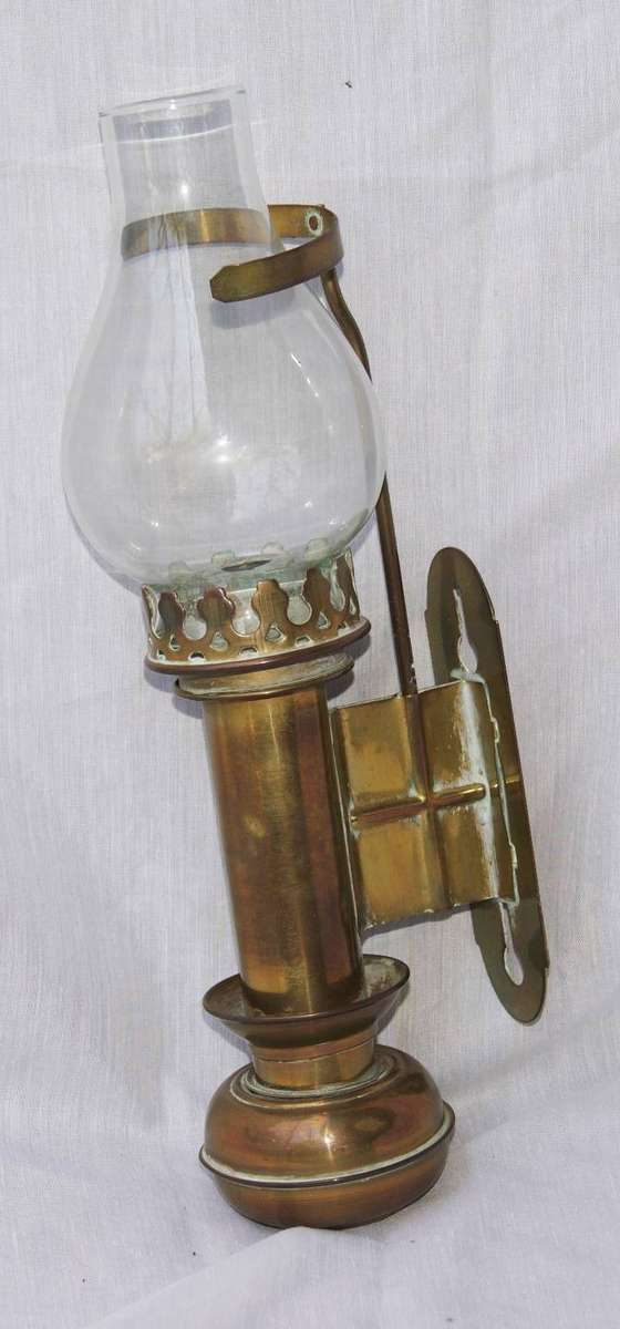 Antique Spring Loaded Brass Wall Sconce
