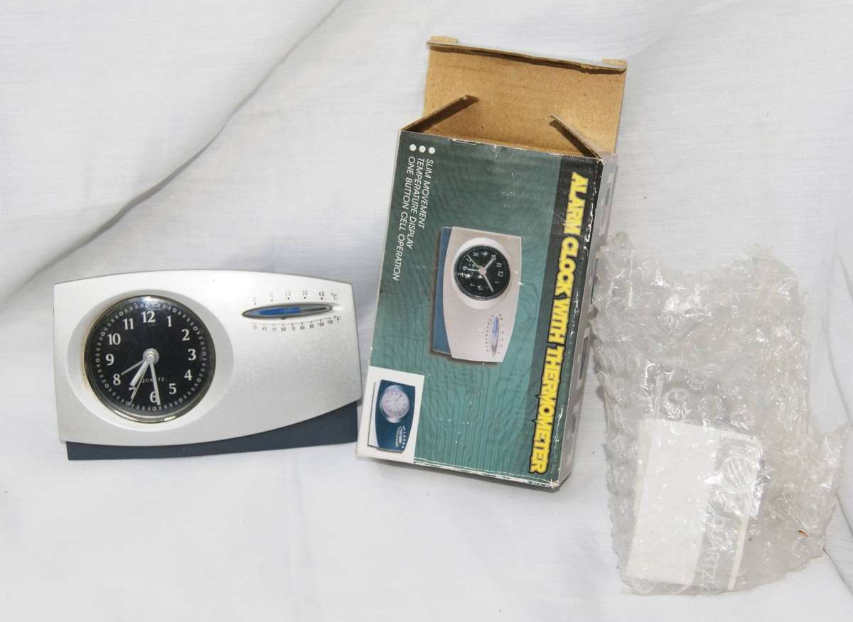 Alarm Clock with Thermometer in Original Box