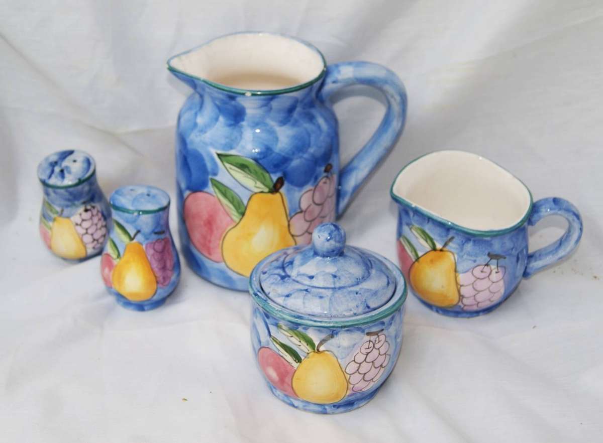 Hand Painted Ceramic 5 Piece Tableware Set