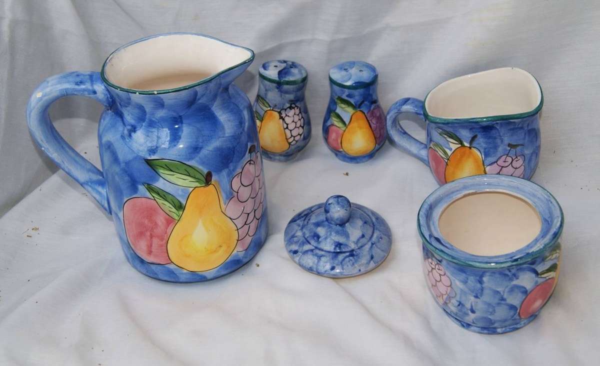 Hand Painted Ceramic 5 Piece Tableware Set