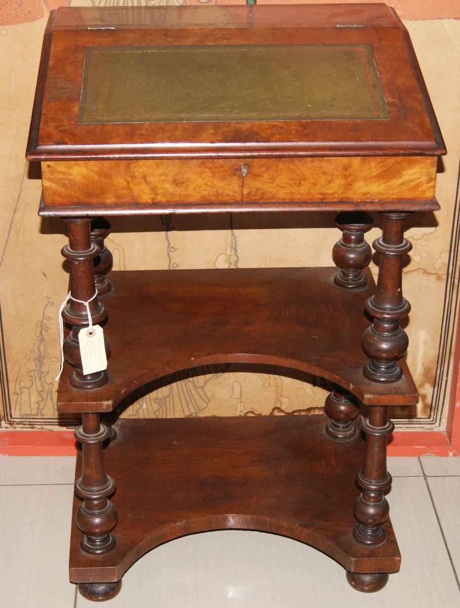 Victorian Burl Walnut Davenport desk