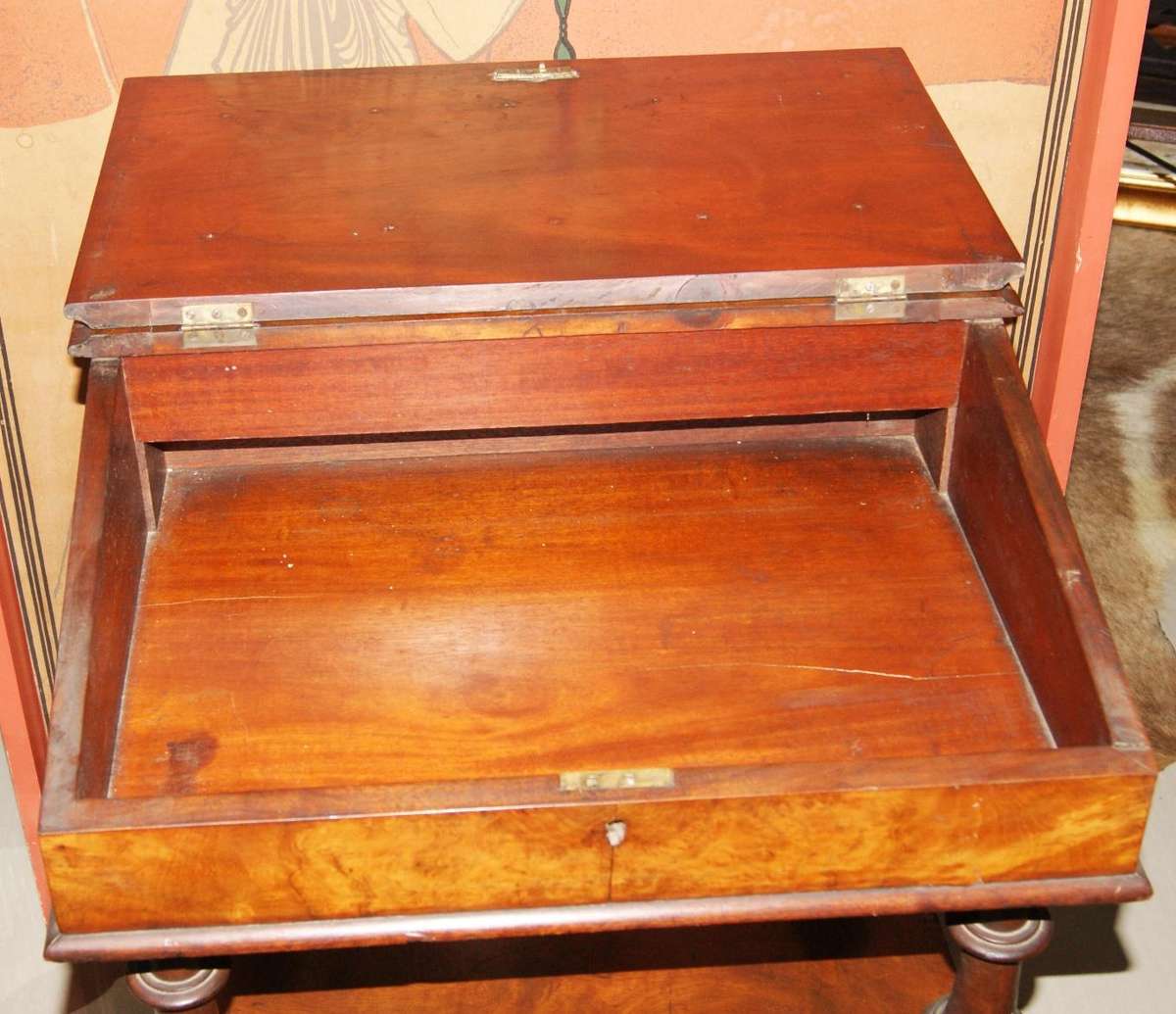 Victorian Burl Walnut Davenport desk