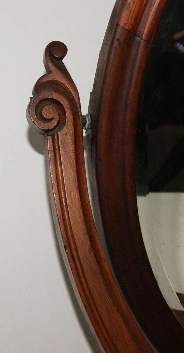 Victorian Mahogany Oval Dressing Table Mirror with Dual Hidden Trinket Compartments