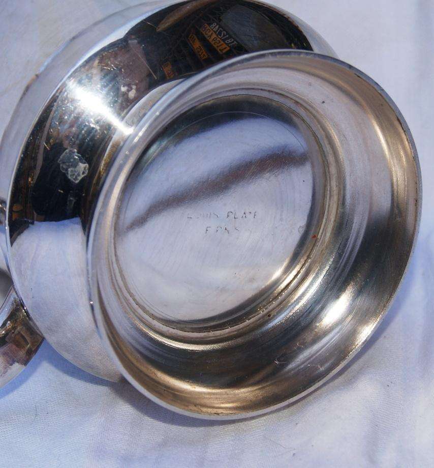 Vintage Louis Plate silver plated beer mug with Derek engraving