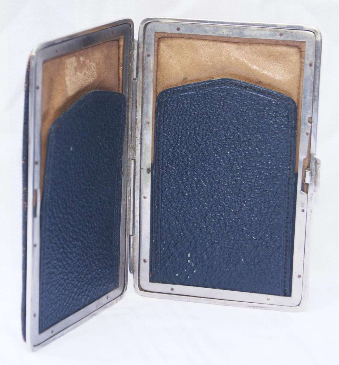 Vintage leather and chrome wallet