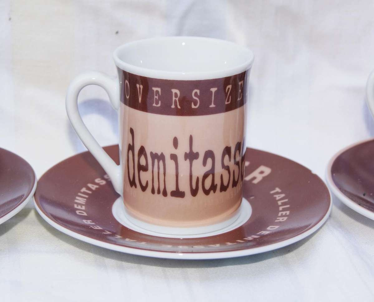 Multiple Choice Coffee Basics Set of 4 Espresso/Demitasse Cups with Saucers