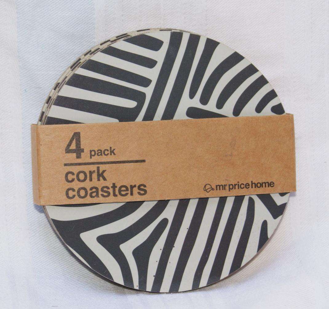 Mr Price Home Set of 4 Cork-Backed Coasters