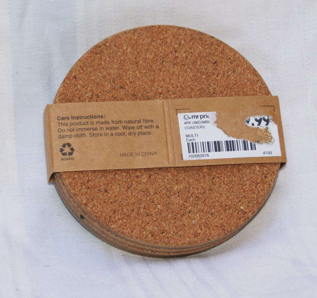 Mr Price Home Set of 4 Cork-Backed Coasters