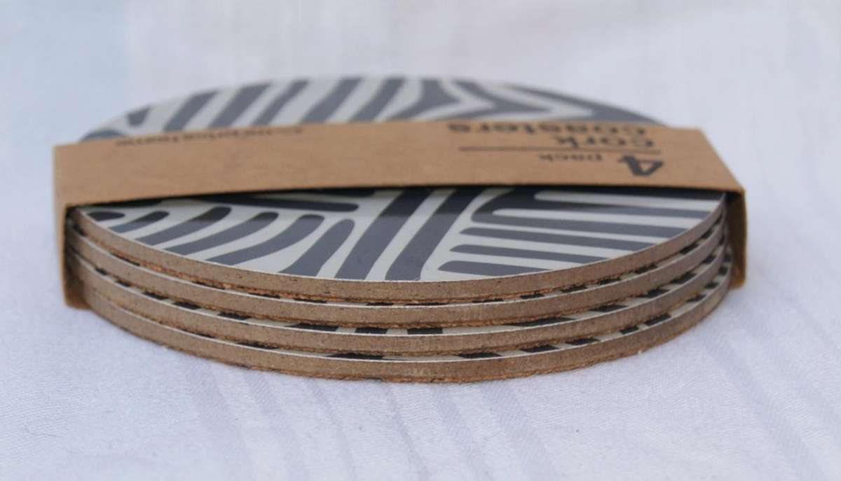 Mr Price Home Set of 4 Cork-Backed Coasters