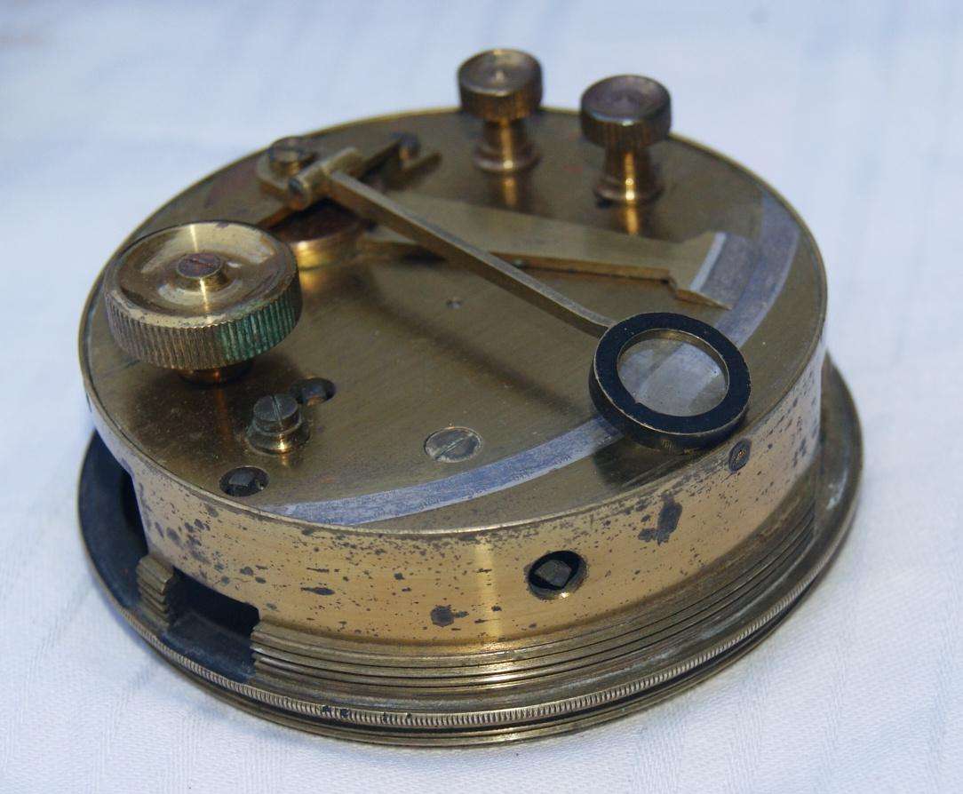 Antique Brass Pocket Sextant  Engraved "SGT"  Original Leather Case