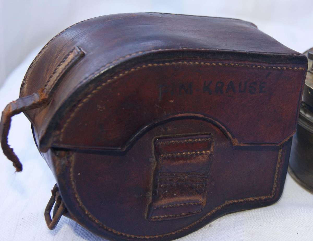 Antique Brass Pocket Sextant  Engraved "SGT"  Original Leather Case